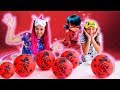 NÃO ESCOLHA O BALÃO DA LADYBUG ERRADO! c/ Maloucos - SLIME CHALLENGE | Mayumi