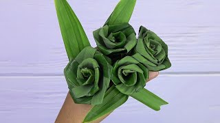 Quickly make a rose with the leaves
