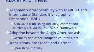 RSCtv: Resource Description and Access (RDA) and Libraries