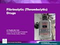 Pharmacology of Blood (Ar): Fibrinolytics (Thrombolytics)