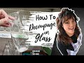 How to DECOUPAGE NAPKINS on Glass | 2 ways to Decoupage Napkins on Glass