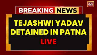 LIVE: Tejashwi Yadav Detained- Water Cannons Used During AK-47 Protest Row | Bihar | RJD
