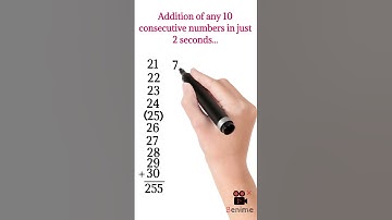 Addition of any 10 consecutive numbers in just 2 seconds.🫢  #shorts #shorttricks #mathshorts