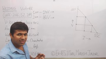Video 1475, 2016, S2, 2M, PT, Welding Numericals, GATE ME Previous Year Questions, V = A + BL, Open