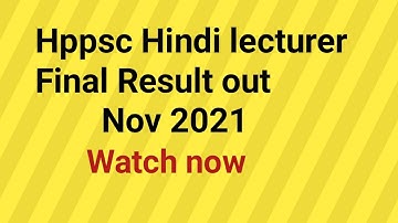 hppsc PGT hindi final result || hppsc Lecture hindi result || @BrainFoodwithkanchan