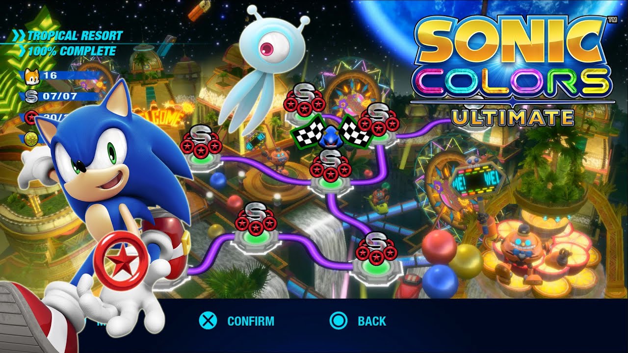 Sonic Colors Ultimate Tropical Resort All Red Star Rings - YouTube