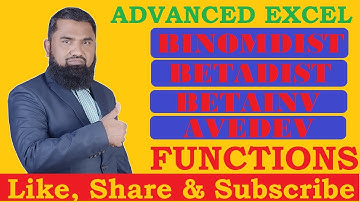 Statistical Functions in Excel Avedev Betadist Betainv Binomdist