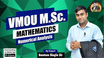 VMOU MSc Mathematics Numerical Analysis LU Factorization Method (Triangularization Method)