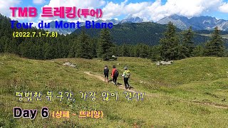 TMB(Tour du Mont Blanc) 트레킹 6일차(7.6), 샹페~뜨리앙