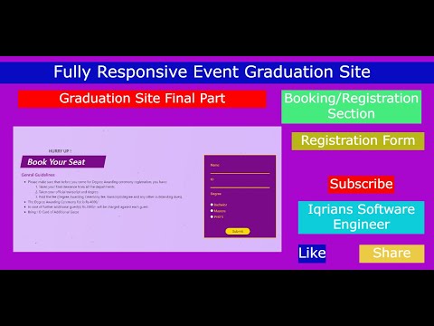 Final Part  #  #registration #section || #graduation  #event  #site  || Fully Responsive Website.