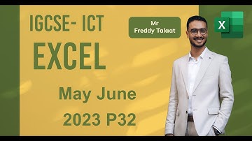 ICT OL 0417-0983 May/June 2023 Paper 32 Data Analysis using  MS Excel