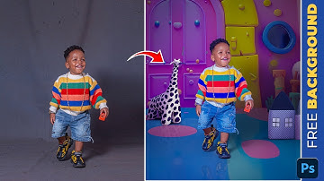 Change & Manipulate Kids Photo Studio Background in Photoshop - Free BACKGROUNDS & PROPS