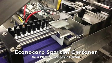 Econocorp Spartan Cartoner with Bottle Knock Down for a Tuck Style Plastic Carton