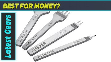 Aiskaer White Steel 5mm 1/2/4/6 Prong DIY Diamond Lacing Stitching Chisel Set Leather Craft