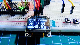 Часы и термометр на Ардуино (Oled 128x64 0.96 i2c SSD1306,DS3231)
