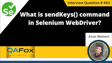What is sendKeys() command in Selenium WebDriver (Selenium Interview Question #463)