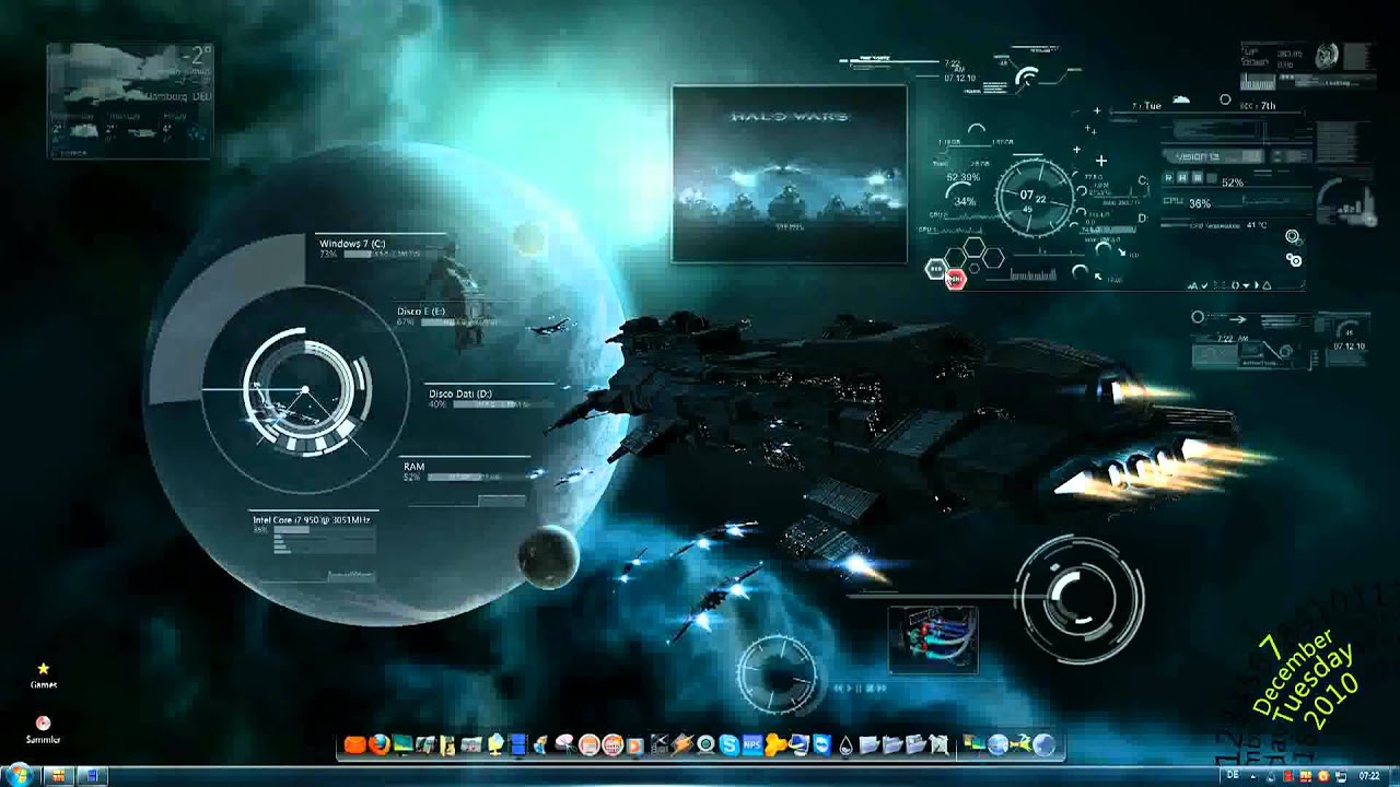 Hud digital rainmeter skins for windows - poleivy