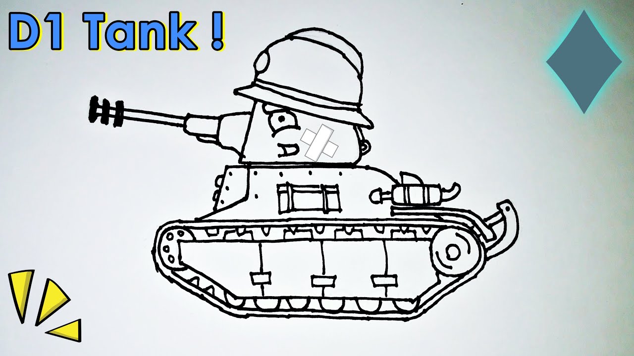 Cara Menggambar Tank Kartun D1 - HomeAnimations Tank - YouTube