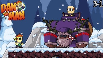 Dan the Man - Frosty plains - level 3 of 1 - Complete Walkthrough - all hidden areas - (no damage)