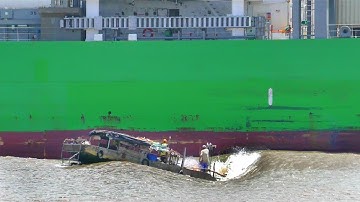 Survival at River - Fishermen Caught in the Fury of Container Ship Waves