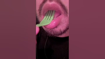 ASMR Plastic Fork Licking  sounds #youtubeshorts #shorts