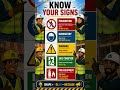 BASIC SAFETY SIGNS &amp; SYMBOLS   #education #job #construction #automobile#workshop