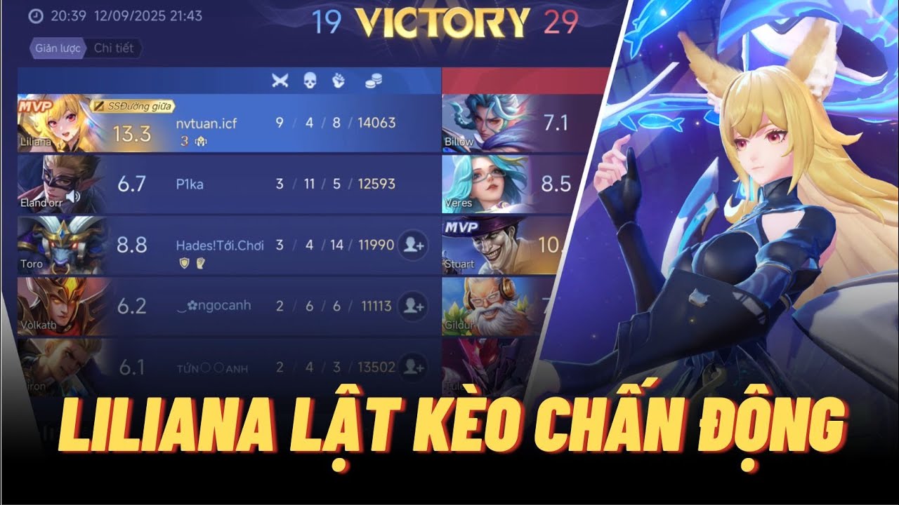 Liliana và pha lật kèo chấn động bất chấp AD feed 11 mạng + Địch full kháng phép | Liên Quân