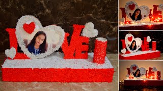 Love Photo Frame | Heart Photo Frame Making at Home | DIY Room Decor | Cardboard Photo Frame ideas