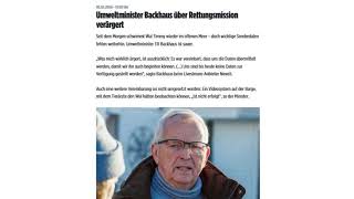Umweltminister Backhaus über Rettungsmission verärgert- weil Senderdaten fehlen- Backhaus ist sauer.