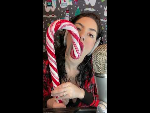 Asmr Giant Candy Cane Mouth Sounds Christmas Edition