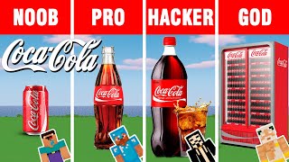 Minecraft Noob Vs Pro Vs Hacker Vs God Coca-Cola Build Challenge In Minecraft Animation