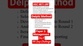Delphi Method| Explained in 1 minute|  UGC NET/JRF 100 Days Challenge 🔥 Day 8 #ugcnet #shorts