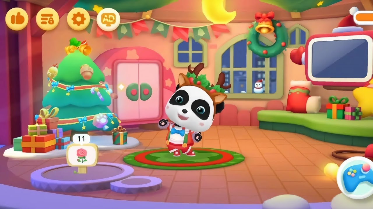 PERAYAAN NATAL DI RUMAH POHON BERSAMA PANDA KIKI | GAME KARTUN | BABYBUS INDONESIA