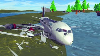 Airplane Brutal Crashes And Accidents With Emergency Landing | Besiege