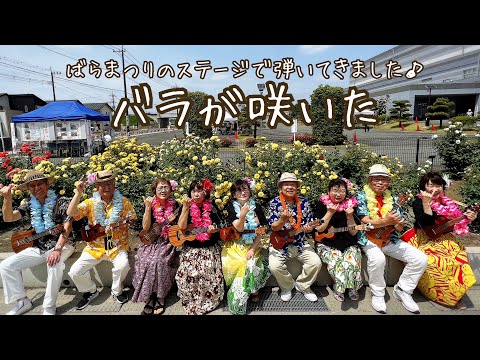 ばらまつりにて「バラが咲いた」ウクレレ