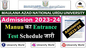 Manual Entrance Test Schedule 2023-24 || Admission Manual 2023-24 || @UniversityWorld