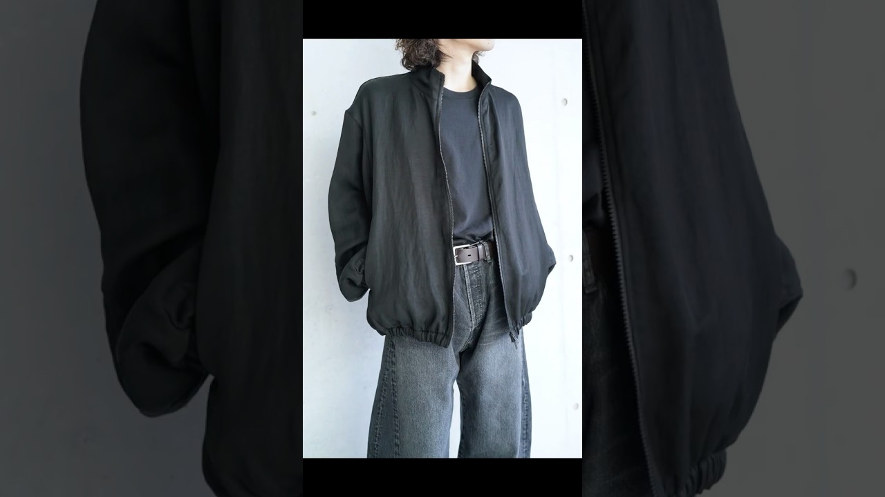 ssstein】VIS/LI TWILL SHIRRED LIGHT ZIP JACKET BLACK - WASTE