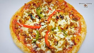 চুলায় তৈরী চিকেন পিজ্জা। chiken pizza recipe without oven। pizza।