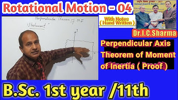 Perpendicular Axis Theorem of Moment of Inertia || Moment of inertia theorem of perpendicular axes