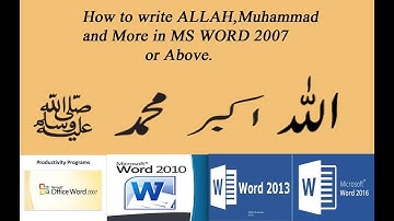 HOW TO WRITE ALLAH AND MUHAMMAD AND MORE IN MS WORD