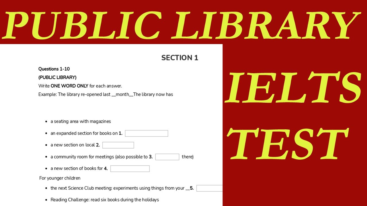 PUBLIC LIBRARY CAMBRIDGE 12 TEST 3 || IELTS LISTENING PRACTICE || ACTUAL TEST || CRACK IELTS