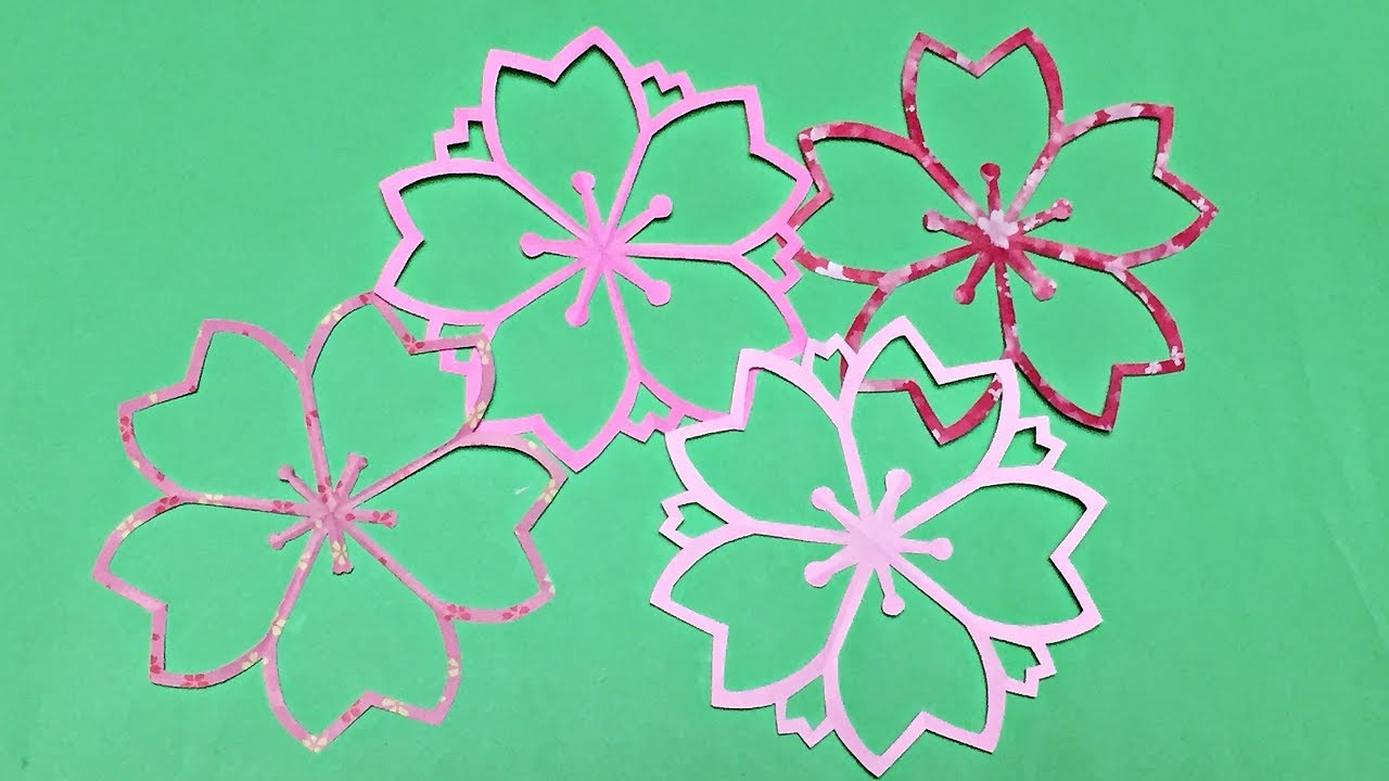 桜の切り紙を折り紙で簡単に 図案や作り方のコツも 花レースもかわいい