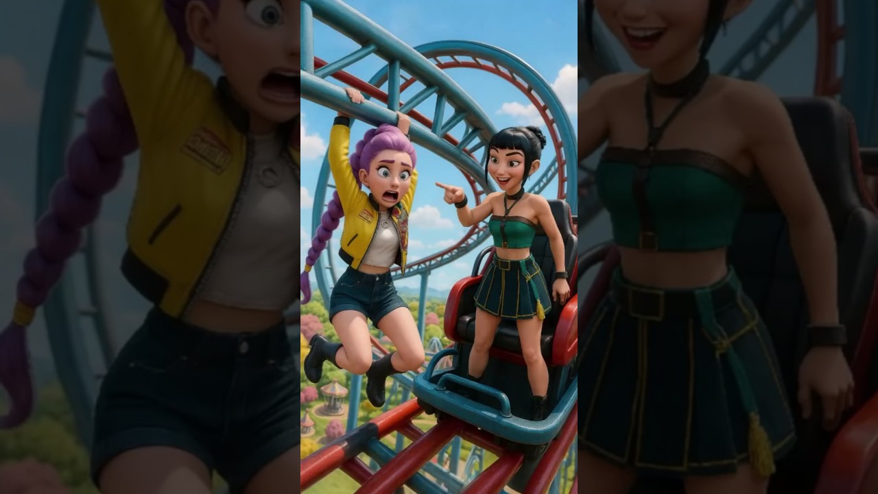 What Zoey did to Rumi on the roller coaster - KPop Demon Hunters