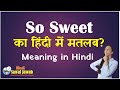 So Sweet Meaning in Hindi: सो स्वीट का हिंदी मतलब