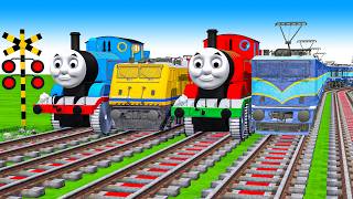 【踏切アニメ】あぶない電車 5 TRAIN Thomas Climping Pynamid 2025 | Railroad Crossing Animation #train