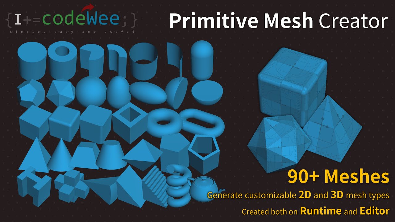 CodeWee Unity Primitive Mesh Creator EditorWindow - YouTube