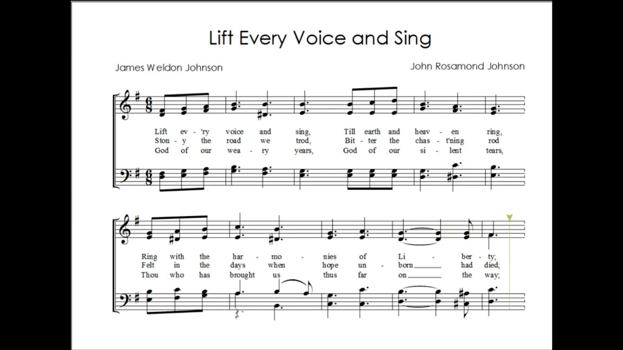 Lift Every Voice and Sing (James Weldon and J. Rosamond Johnson)