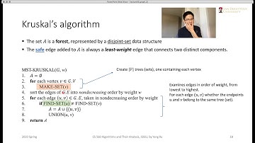 Video 2 for Lecture 9 Graph Algorithms (Part 2 Advanced): Kruskal and Prim