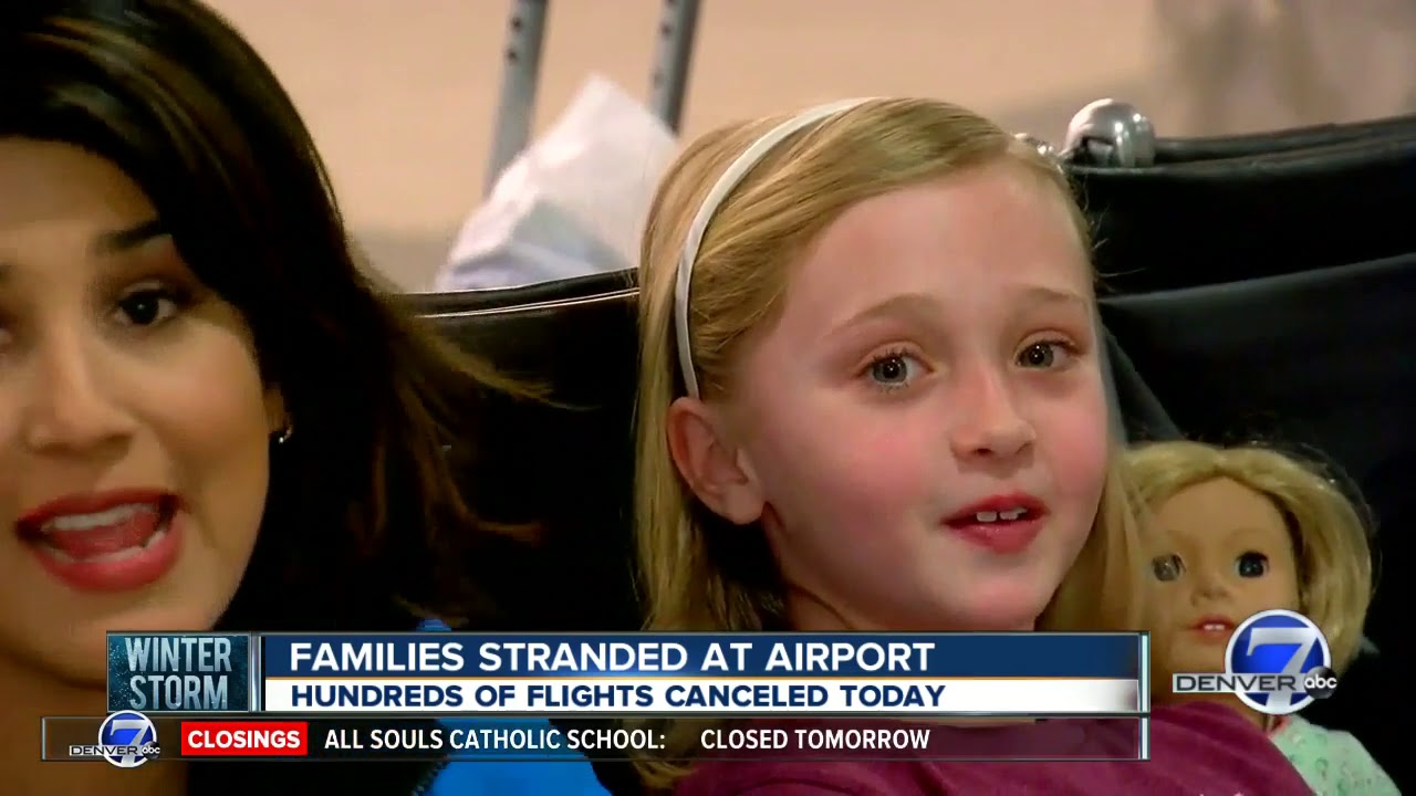Familie stranded at DIA because of bomb cyclone: Weather update for March 13 as of 7:48 p.m.