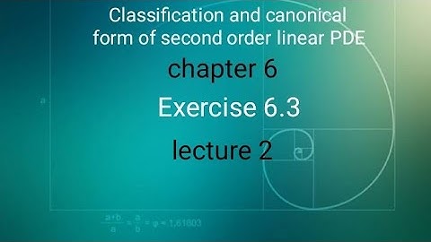 P.D.E Ex 6.3 ( lecture 2 ) Ba/ Bsc 3rd sem